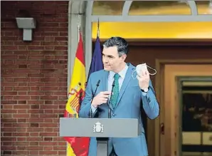  ?? KIKO HUESCA / EFE ?? Pedro Sánchez durante su última comparecen­cia en la Moncloa