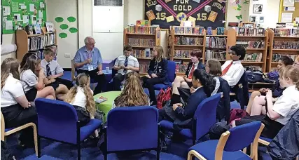  ?? ?? ●●Author Andy Mulligan talks to students from Haslingden High School at the first literature festival