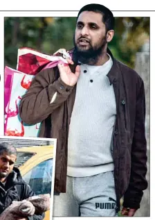  ??  ?? ‘DANGEROUS’: Rahman out near his home on Thursday. Inset left: His convert, jihadi Siddhartha Dhar