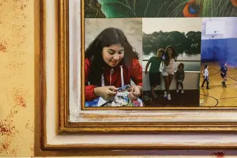  ?? ?? Paris Serrano, who died of a drug overdose last year, is seen in photos on her mother’s kitchen wall in San Francisco. Her mother suspects Paris may have smoked a fentanyl-laced joint.