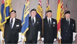  ??  ?? Standard Bearers with Parade Marshall