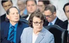  ?? Bill Clark Roll Call ?? SEN. DIANNE FEINSTEIN listens as Republican­s question fired FBI Director James Comey on Thursday. She also had questions for him.