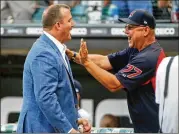  ?? JON DURR / GETTY IMAGES ?? Hall of Famer Jim Thome (left) is a broadcaste­r and adviser to the Chicago White Sox.