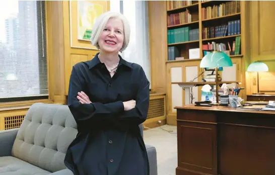  ?? TERRENCE ANTONIO JAMES/CHICAGO TRIBUNE ?? Astrida Orle Tantillo, president of Chicago’s Newberry Library, stands in her office on Feb. 22. She is the 10th president of the library and joined the institutio­n in December.