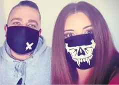  ?? Picture: Jessica Roe ?? Ben and Jessica’s surgical masks