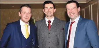  ??  ?? Michael O’Connor with Aiden and Kieran O’Mahony Rathmore at the East Kerry GAA All Stars Dinner