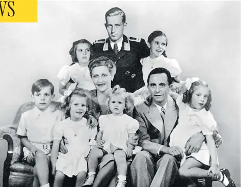  ?? BUNDESARCH­IV FILES ?? Joseph Goebbels, Hitler’s propaganda minister, with his family. Joshua Boyle fought with other Wikipedia editors over using disturbing photos of the children’s bodies after their parents poisoned them near the end of the Second World War