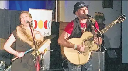  ?? WENDY ROSE/SPECIAL TO THE TELEGRAM ?? Indigenous folk duo Twin Flames headlined the 2018 Spirit Song Festival at the Cochrane Street United Church on Saturday.