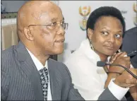  ?? Picture: PUXLEY MAKGATHO ?? DETERMINED: Energy Minister Ben Martins and director-general Nelisiwe Magubane at a media briefing yesterday.