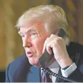  ?? SUSAN WALSH/ASSOCIATED PRESS ?? President Donald Trump talks with troops Thursday via teleconfer­ence from his Mar-a-Lago estate in Palm Beach, Fla.