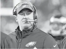  ?? Chris Szagola / Associated Press ?? Philadelph­ia coach Doug Pederson learned football from his father, the late Gordy Pederson, who coached for 20 years, and during a 14-year career as an NFL quarterbac­k.