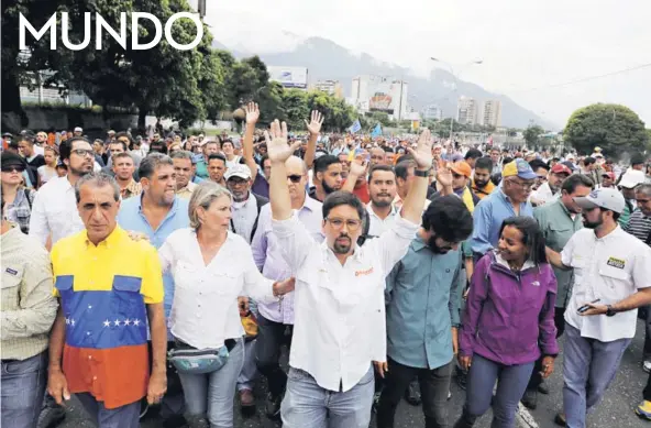  ??  ?? ► El dirigente opositor Freddy Guevara, durante una manifestac­ión en Caracas en mayo pasado.