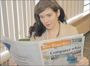  ?? DAVE STEWART/THE GUARDIAN ?? Penny Walsh McGuire, executive director of the Greater Charlottet­own Area Chamber of Commerce, says media play an important role in getting the message out. She was commenting on the sale of The Guardian on Thursday and was pleased to see that it’s...