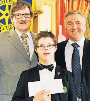  ?? NIGEL ARMSTRONG/THE GUARDIAN ?? The annual Easter Seals campaign by Island Rotary clubs wrapped up recently, raising more than $100,000 for children living with physical and mental diseases. Attending a closing luncheon are, from left, co-chair Moe Rodgerson, ambassador Jacob...