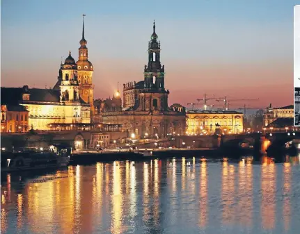  ?? Photos: GETTY IMAGES ?? The Elbe River flows past the historic city centre of Dresden, much of which was obliterate­d by the February 13, 1945, Allied bombing raids.