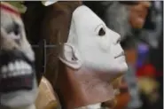  ?? ERIC BONZAR — THE MORNING JOURNAL ?? Halloween isn’t Halloween without the original. John Carpenter’s Michael Myers masks, fashioned after the likeness of William Shatner, still remain a popular choice, even some 39 years since the cult-classic premiered in theaters.