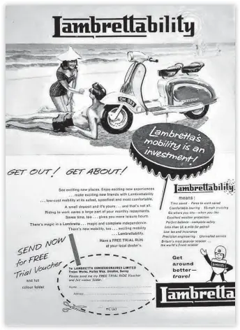  ??  ?? Left: ‘Lambrettab­ility’ stood for many things, as the advert explains – mostly that it couldn’t be copied.