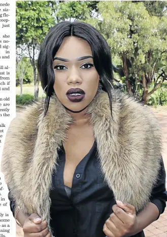  ??  ?? The 25-year-old Gugu Gumede has managed to fool fans of SABC1 soapie ‘Uzalo’ into believing she’s a middle-aged woman.