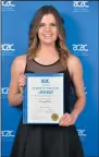  ?? PHOTO COURTESY MIRANDA HAUGHIAN/SAIT TROJANS ?? Medicine Hat’s Kennedy Werre poses after being named ACAC women’s basketball player of the year Wednesday in Calgary.