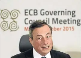  ?? YORGOS KARAHALIS / BLOOMBERG ?? Mario Draghi, ayer en La Valetta