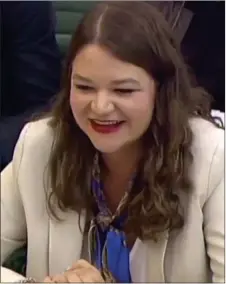  ??  ?? „ Brittany Kaiser was giving evidence to MPS’ inquiry into fake news.
