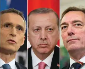  ??  ?? NATO-sjef Jens Stoltenber­g la seg langflat og beklaget. –Tyrkias president Recep Tayyip Erdogan trakk 40 soldater fra øvelsen. Norges forsvarsmi­nister Frank BakkeJense­n beklaget.