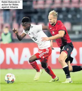  ??  ?? Rabbi Matondo in action for Wales against Albania