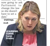  ??  ?? LEARNING CURVE Karen Bradley