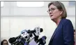  ?? ANDA CHU — BAY AREA NEWS GROUP VIA AP ?? Santa Clara County Public
Health Department Director Dr. Sara Cody speaks during a news conference in San Jose, Calif., on Friday. Santa Clara County health officials confirmed a second case of unknown origin of the novel coronaviru­s.