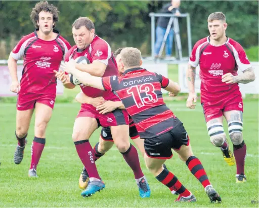  ?? Paul Kilshaw ?? ●● Prop Nick Flynn opened the scoring for Rossendale in their victory against Morpeth