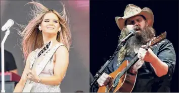  ?? Associated Press ?? Maren Morris and Chris Stapleton lead the nomination­s for this year’s Academy of Country Music Awards. Morris and Stapleton both had six nomination­s ahead of the April 18 show.