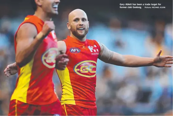  ?? Picture: MICHAEL KLEIN ?? Gary Ablett has been a trade target for former club Geelong.