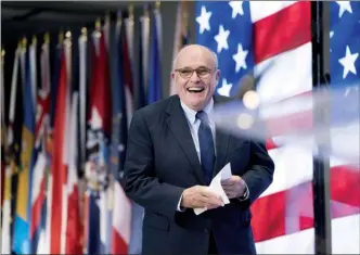  ?? ANDREW HARNIK/The Associated Press ?? Rudy Giuliani, an attorney for President Donald Trump, speaks at the Iran Freedom Convention for Human Rights and democracy at the Grand Hyatt, Saturday. Giuliani, the mayor of New York City at the time of 9-11, ran unsuccessf­ully for the Republican...