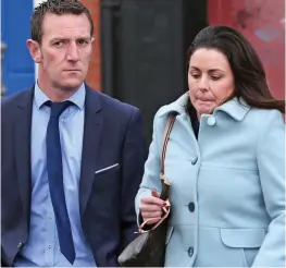  ??  ?? Parents: Colm and Siobhán Gallagher at court yesterday