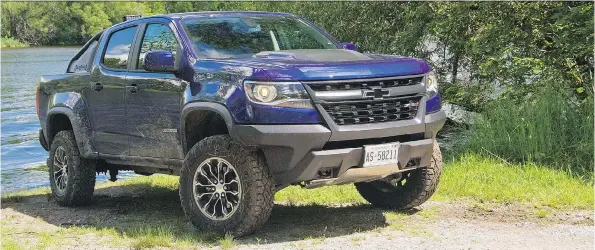  ?? LESLEY WIMBUSH/DRIVING.CA ?? The 2017 Chevrolet Colorado features a custom suspension setup developed specifical­ly for the truck built around two spool valves.