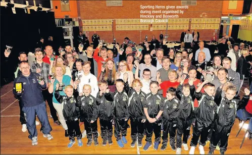  ??  ?? Sporting Heros given awards during event organised by Hinckley and Bosworth Borough Council