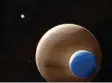  ?? Foto: L. Hustak, dpa ?? Hier eine Illustrati­on des Planeten und des Exo-Mondes.