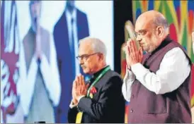  ?? PIB ?? PM Modi and home minister Amit Shah at the NMFT ministeria­l conference in New Delhi.