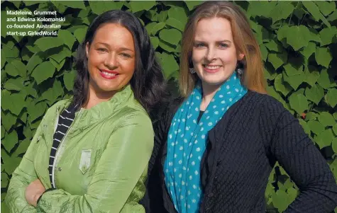  ??  ?? Madeleine Grummet and Edwina Kolomanski co-founded Australian start-up GirledWorl­d.