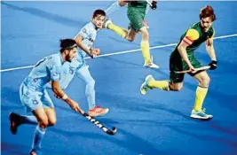  ?? PIC/PTI ?? Indian and South Africa players vie for the ball during the Junior World Cup Hockey match in Lucknow