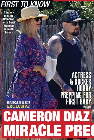  ??  ?? A fullerlook­ing Cameron with Benji Madden in SaintTrope­z