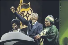  ?? PICTURE: GETTY ?? Nelson Mandela and wife Winnie attend a concert at Wembley Stadium to celebrate his release from prison on this day in 1990