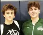  ?? DENNIS WELLER — MEDIA NEWS GROUP ?? Bishop Shanahan’s Ben Rodner-Tims, left, and Charley Federico after a 62-44 win over Pope John Paul II in a District 1-4A semifinal.