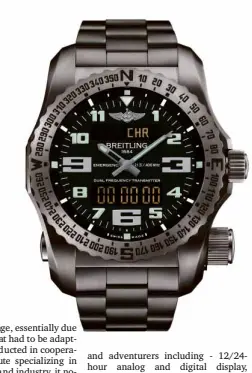  ??  ?? THE Breitling Emergency in Volcano Black dial