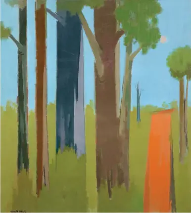  ??  ?? Herman Maril (1908-1986), Trees and Road, 1980. Oil on canvas, 40 x 36 in.