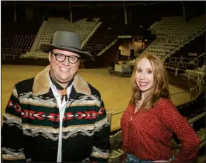  ?? (Arkansas Democrat-Gazette/Cary Jenkins) ?? Daniel Frazier and Skye Martin are volunteeri­ng with Cattle Baron’s — a western-theme fundraiser for the Arkansas Chapter of the American Cancer Society. This year’s Dec. 3 event is moving to Barton Coliseum at the Arkansas State Fairground­s.