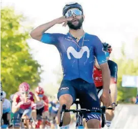  ?? FOTO GETTY ?? Con su triunfo en la cuarta etapa de la Vuelta a San Juan, el ciclista Fernando Gaviria ajustó 50 victorias en su carrera deportiva.