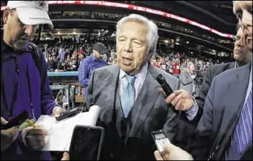  ?? DAVID J. PHILLIP / ASSOCIATED PRESS ?? Owner Robert Kraft, on the NFL’s penalties against the Patriots in the “deflategat­e” case: