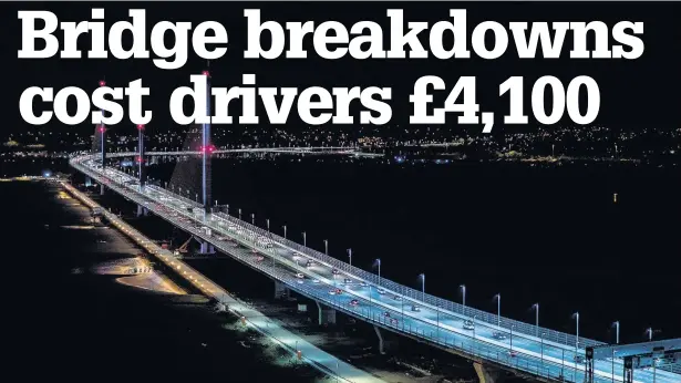  ?? ?? Figures reveal that 20 vehicles have been towed off the Mersey Gateway bridge since it opened, costing £4,100