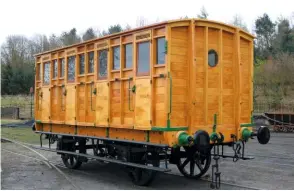  ?? TERRY PINNEGAR ?? RIGHT The 1865-built ex-Stockton & Darlington Railway ‘Forcett’ coach, on display at Beamish.